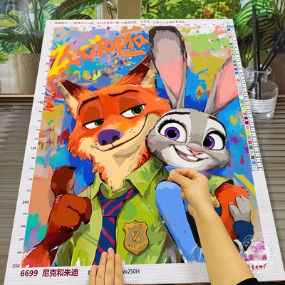 疯狂动物城十字绣2025新款线绣卡通客厅手工自己绣简单小幅刺绣