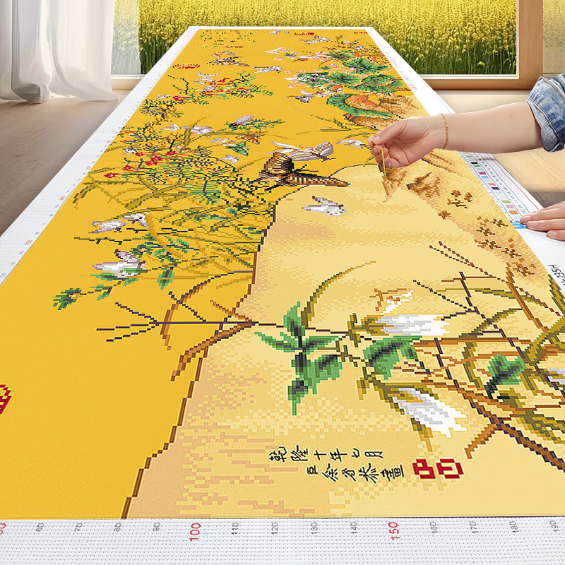 百蝶图十字绣2025新款客厅书房郎世宁名画自己绣风景大幅满绣线绣