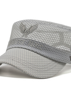 平顶帽男士帽子夏天休闲户外透气潮薄款韩版网眼休闲遮阳出0404h