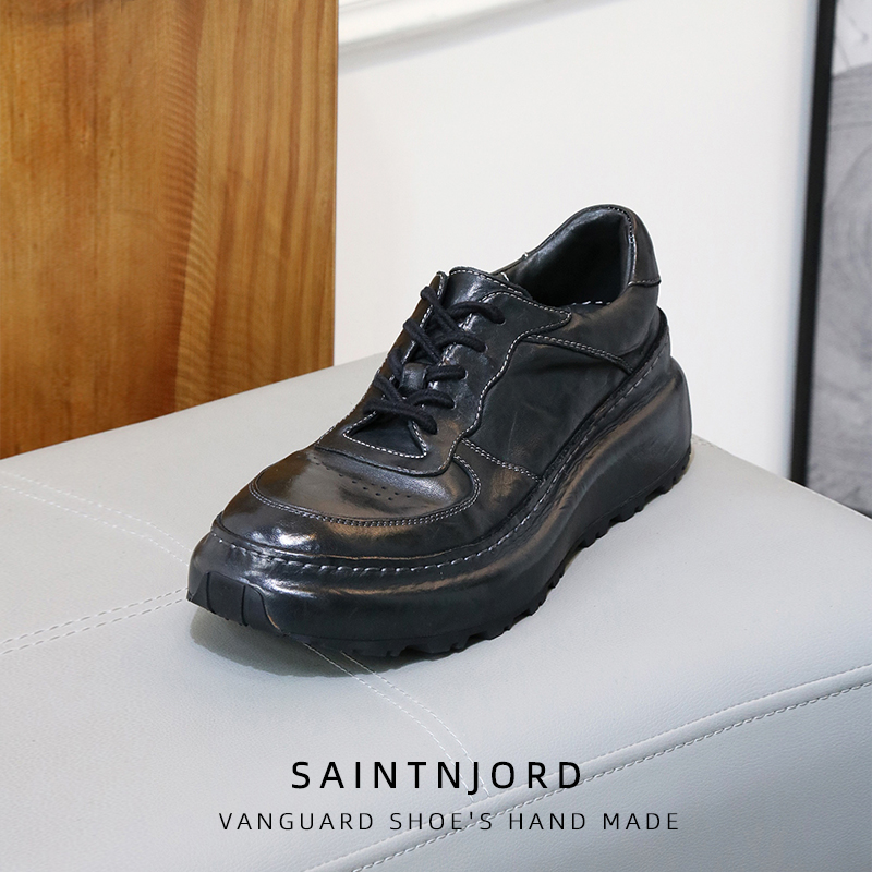圣尼约德马皮厚底板鞋