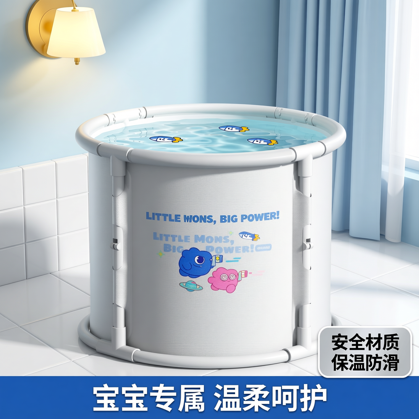 婴儿游泳桶家用折叠泡澡桶儿童洗澡桶宝宝游泳浴桶透明保温沐浴桶