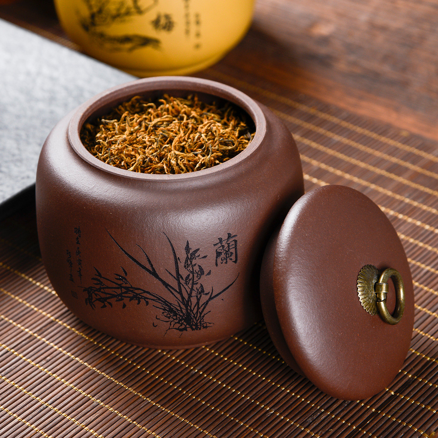 宜兴原矿紫砂茶叶罐精品高档大小存储密封罐家用防潮陶瓷醒茶罐子