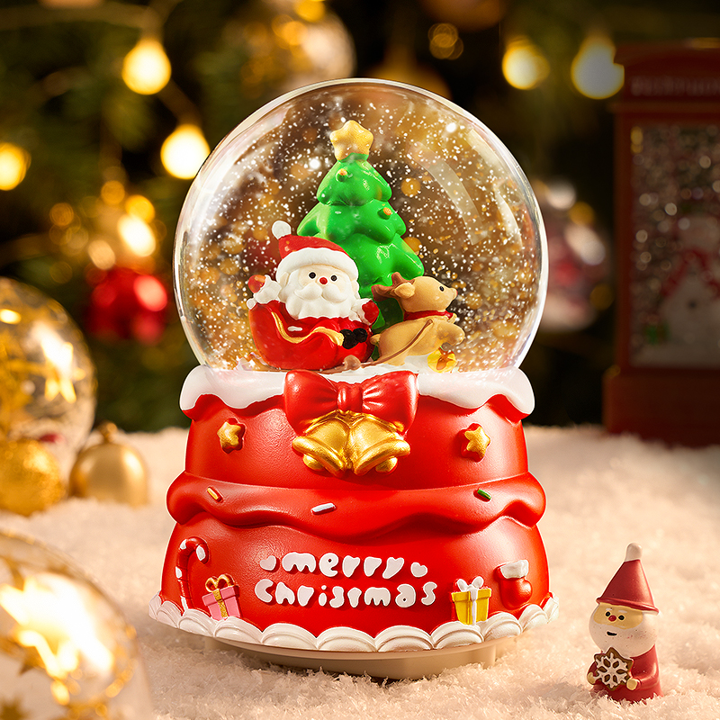 圣诞节水晶球八音盒夜灯儿童玩具