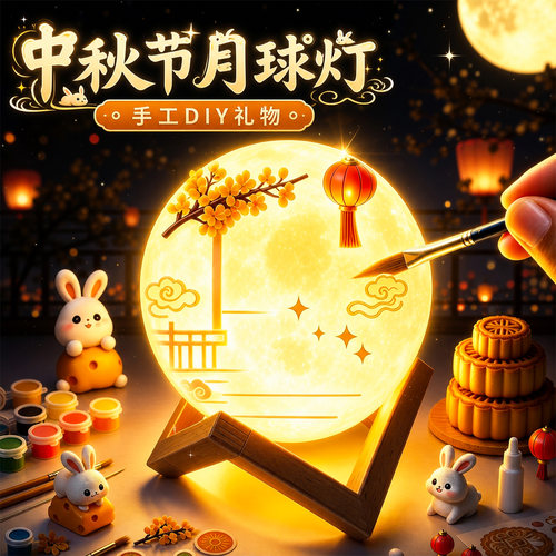 中秋节礼物月球灯儿童手工diy材