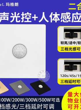 86型声光控+人体感应开关二合一