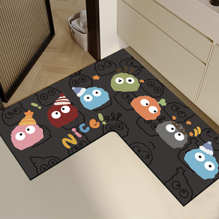 浴室地垫L型转角卫生间专用脚垫厕所家用硅藻泥门口吸水防滑地毯