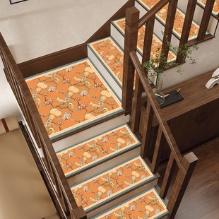 新中式 楼梯loft台阶专用保护垫 楼梯踏步垫硅藻泥免胶自粘别墅复式