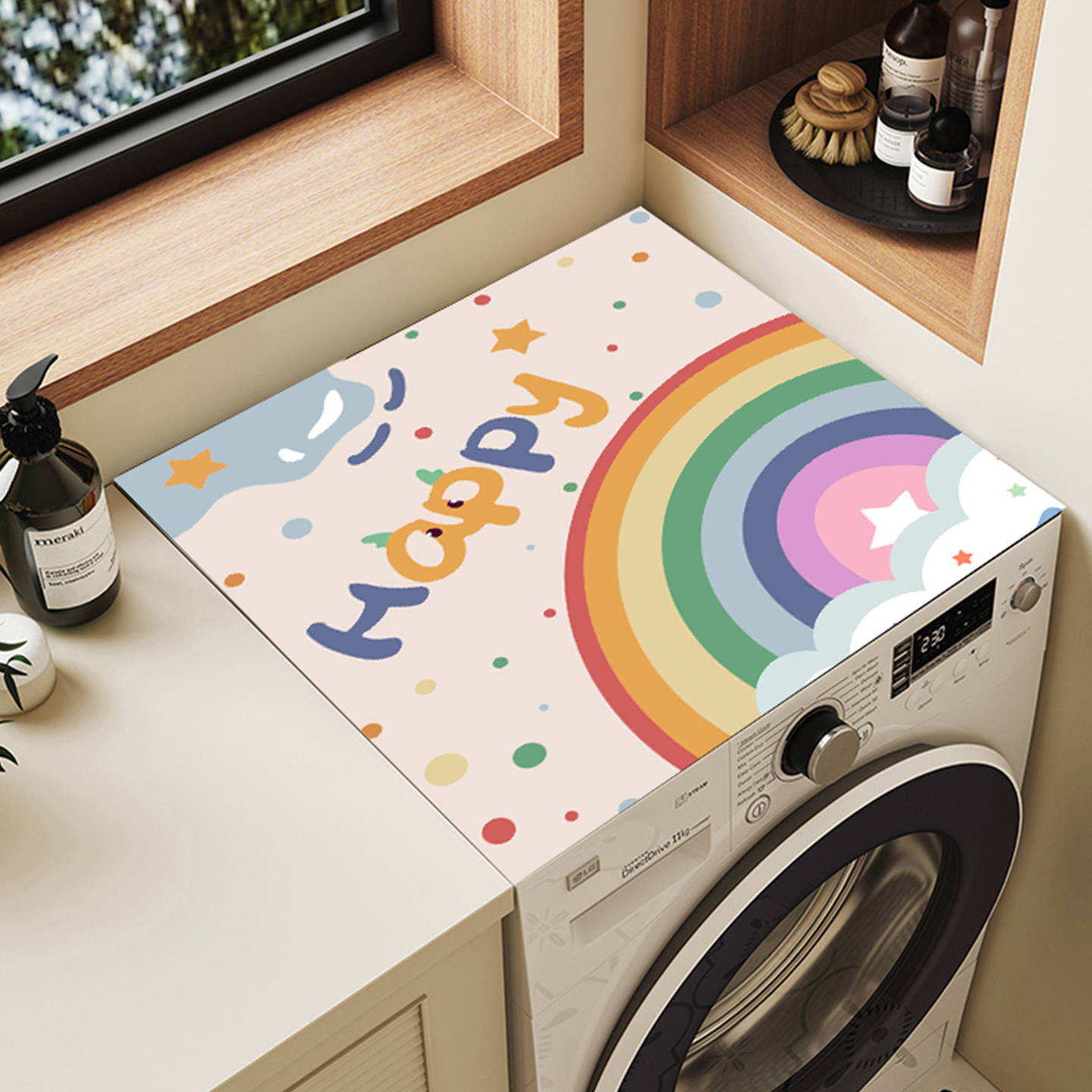 卡通洗衣机盖垫吸水防滑防晒