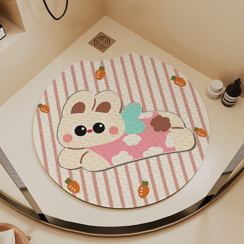 圆形浴室防滑垫宝宝老人儿童洗澡专用防摔地垫防水PVC卫生间垫子