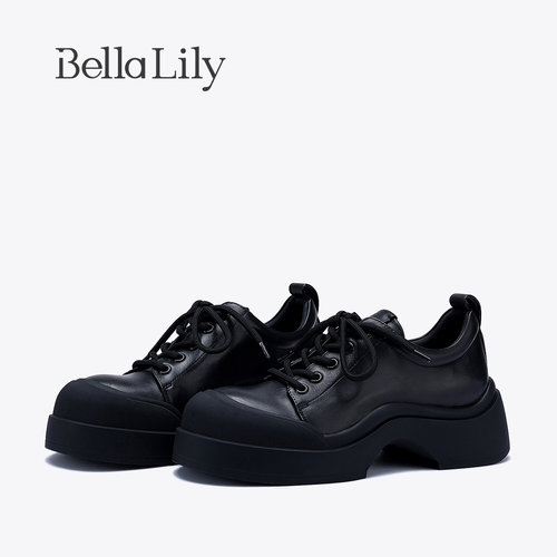 bellalily欧美厚底黑色休闲鞋