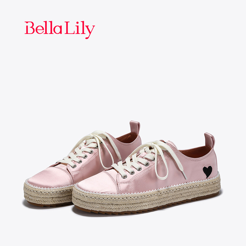 bellalily街头平底麻绳编织板鞋