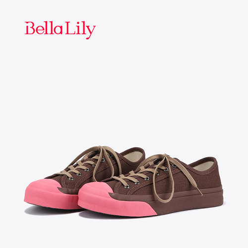bellalily运动平底透气帆布鞋