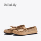 流苏牛皮乐福鞋 BellaLily2026春季 时尚 休闲平底一脚蹬豆豆鞋 新款