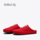 新款 复古经典 红包头半拖鞋 BellaLily2025夏季 女一脚蹬懒人帆布鞋