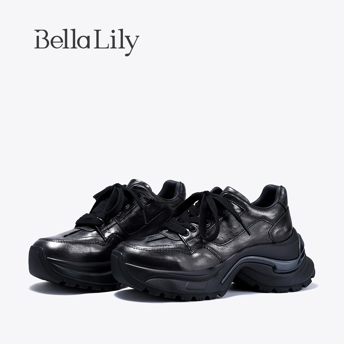 BellaLily秋季新款复古擦色百搭脏脏鞋女显脚小舒适老爹鞋潮