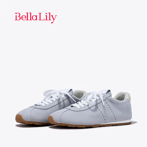 bellalily运动平底牛皮阿甘鞋