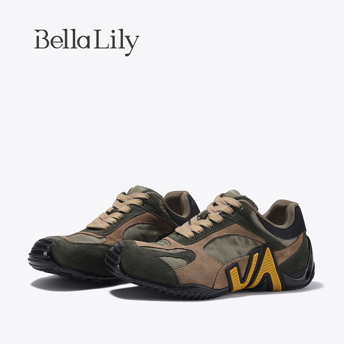 BellaLily2025秋季新款复古休闲鞋舒适透气阿甘鞋百搭牛皮运动鞋