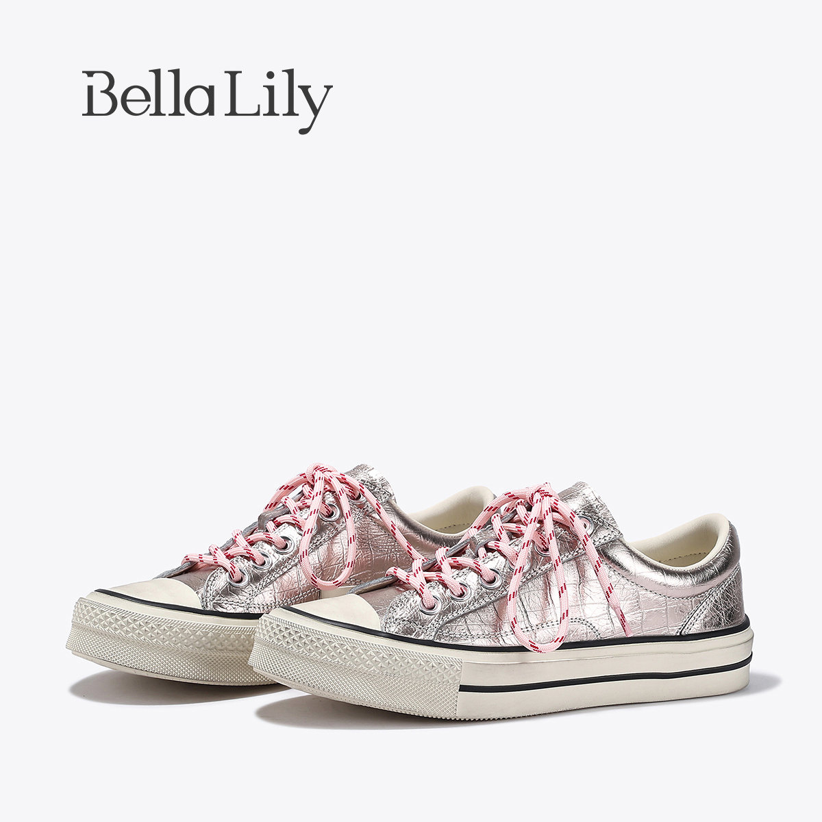 BellaLily2026春新款韩系ins风休闲板鞋系带圆头低跟平底低帮鞋女,女鞋,休闲板鞋,淘宝优惠券,粉丝福利购,淘宝优惠卷