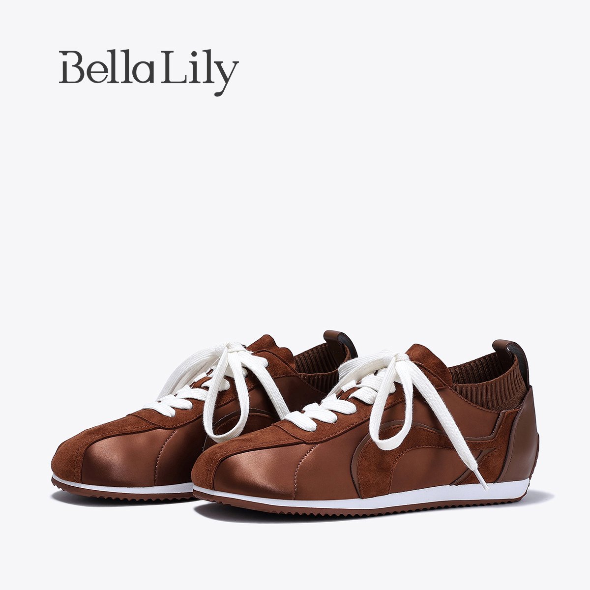 BellaLily秋季新款百搭复古德训鞋女轻便运动鞋显瘦休闲板鞋