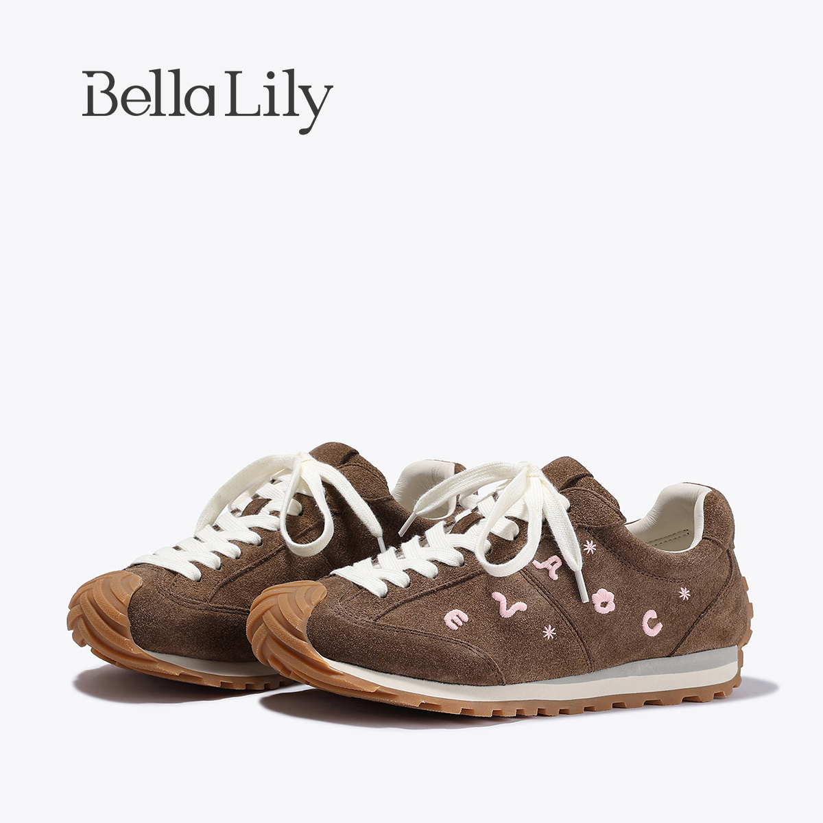 BellaLily2025秋季新款复古内增高阿甘鞋女牛皮板鞋运动休闲鞋潮
