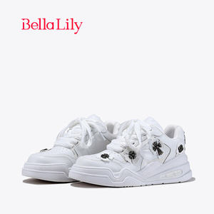 BellaLily新款厚底潮流小白鞋女学院休闲板鞋时尚运动鞋