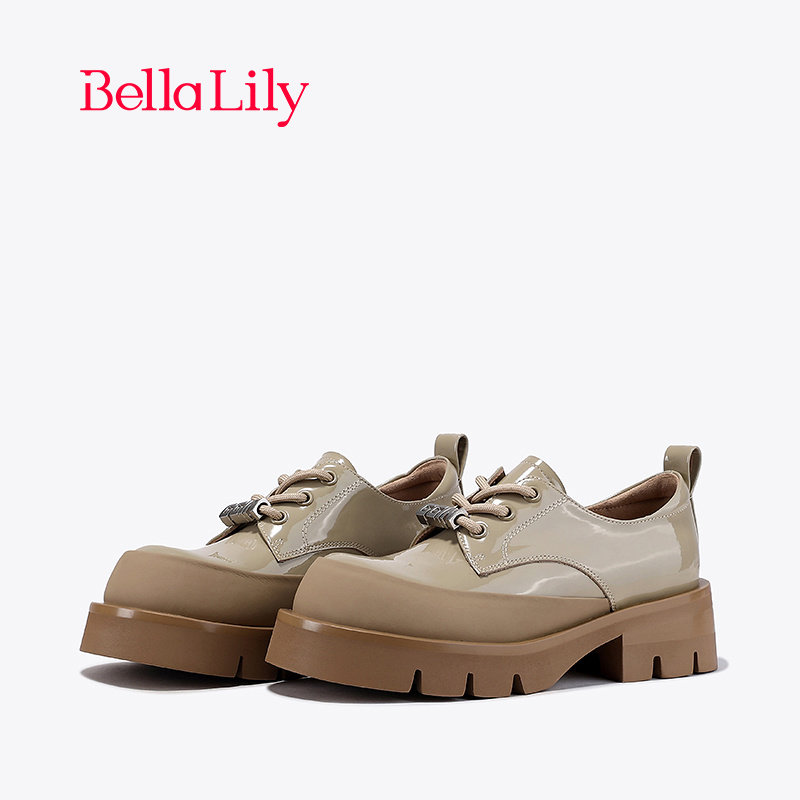 BellaLily新款增高气质小皮鞋女休闲JK制服鞋潮流单鞋子