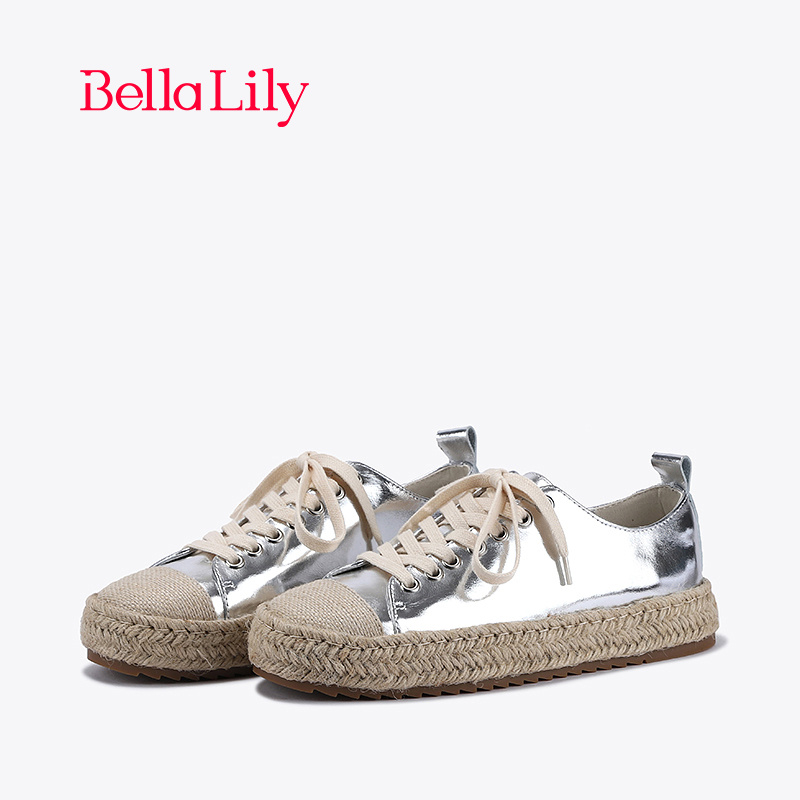 bellalily舒适厚底编织渔夫鞋