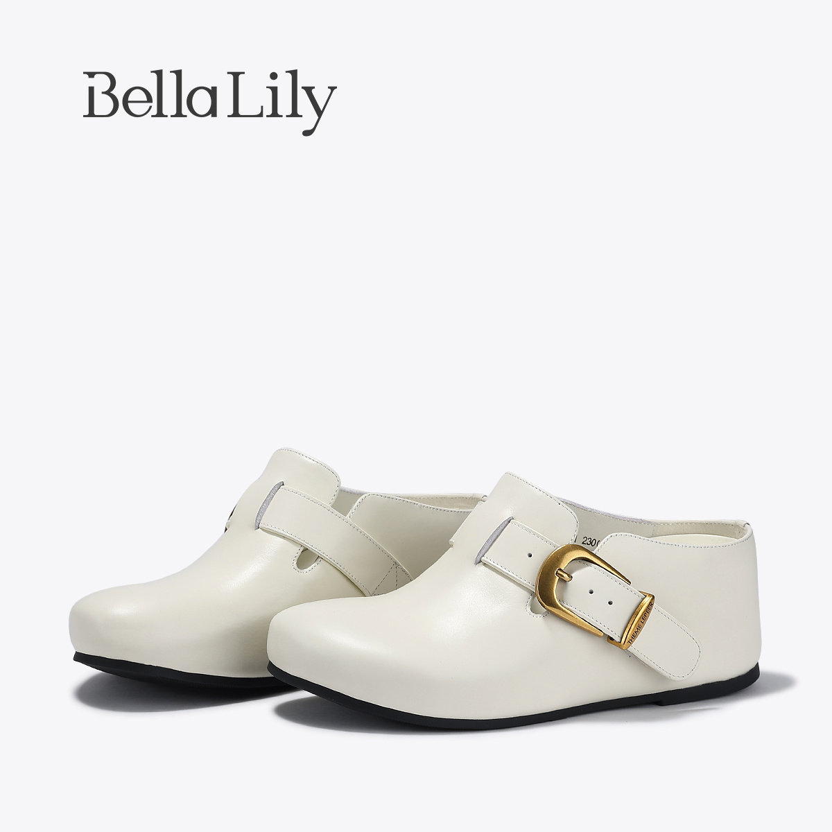 BellaLily2026春季新款6cm增高牛皮半拖鞋女一脚蹬厚底单鞋勃肯鞋,女鞋,包头拖,淘宝优惠券,粉丝福利购,淘宝优惠卷