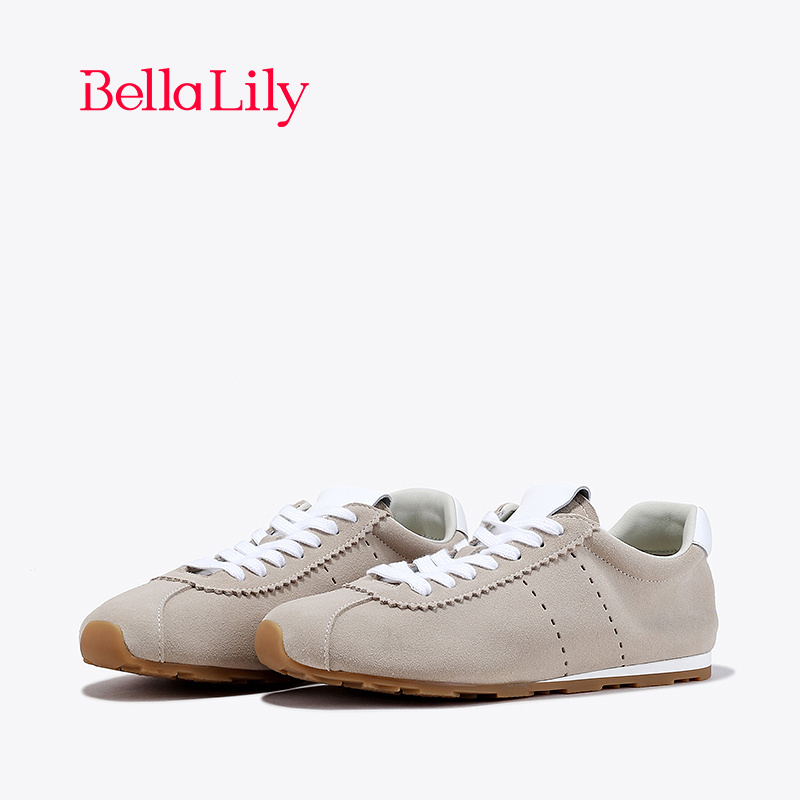 bellalily复古平底牛皮阿甘鞋