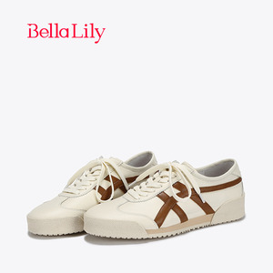 BellaLily新款简约气质板鞋女时尚运动风鞋百搭小白鞋阿甘鞋