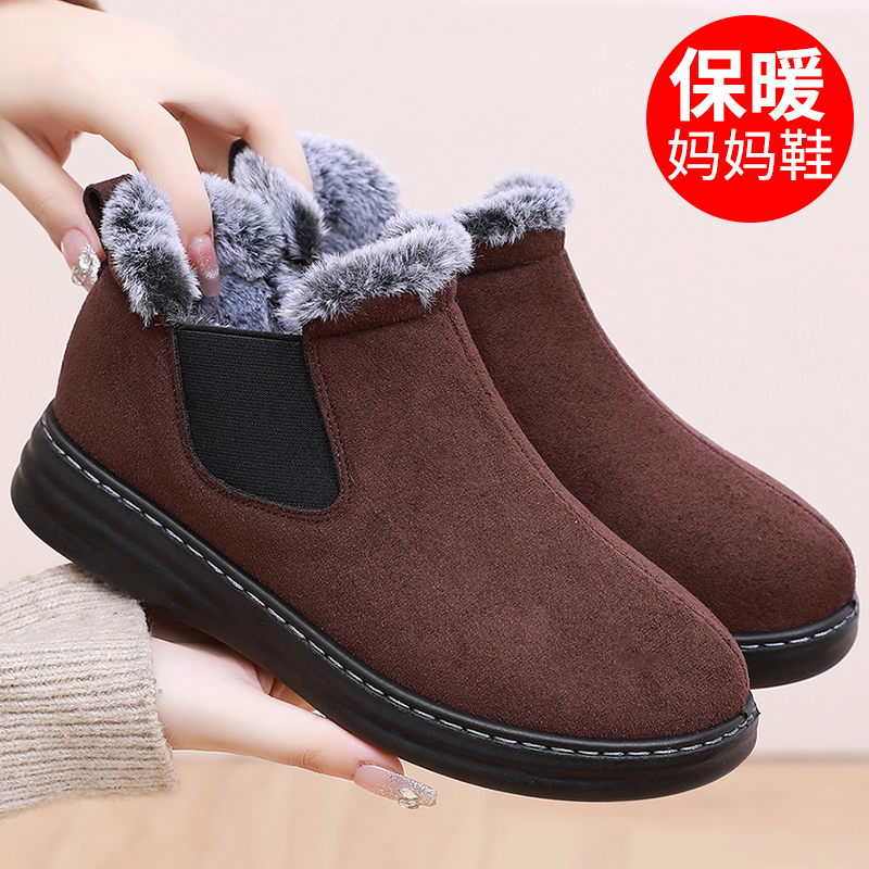 老北京布鞋妈妈棉鞋加绒保暖短靴
