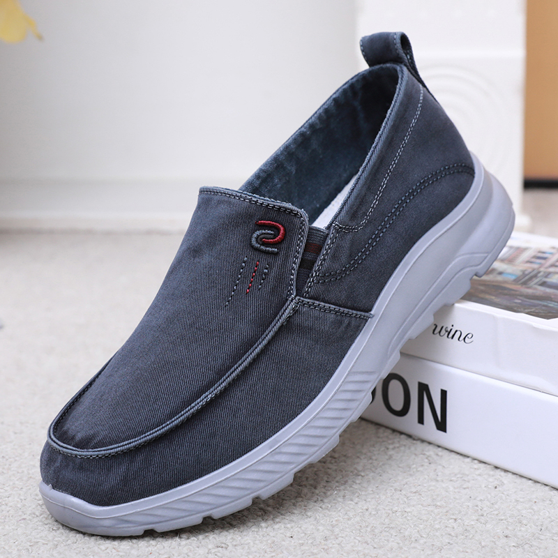 老北京布鞋男帆布鞋一脚蹬懒人鞋