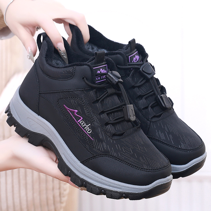 防泼水运动健步加绒保暖妈妈棉鞋