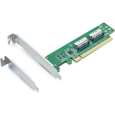 MCIO 8i转PCIeX8/X16 转接卡 支持PCIe 5.0及4盘位NVMe SSD扩展