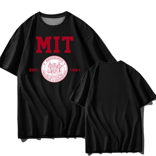 美国常青藤大学之麻省理工名校纪念冰丝感速干短袖t恤衫男女半袖