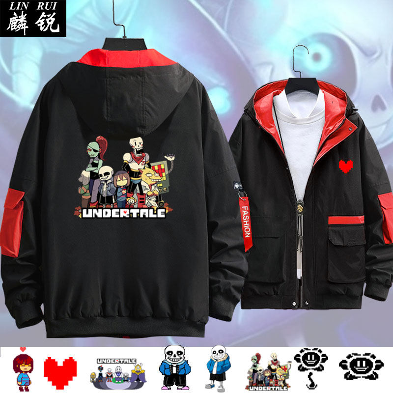游戏传说之下undertale周边连帽夹克男女学生薄款外套加棉带帽衫