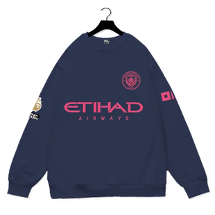 23-24赛季曼城队哈兰德罗德里足球迷圆领卫衣套头男女长袖球衣服