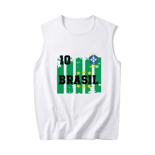 足球国家队训练服法国比利时墨西哥巴西无袖t恤衫男士纯棉背心夏