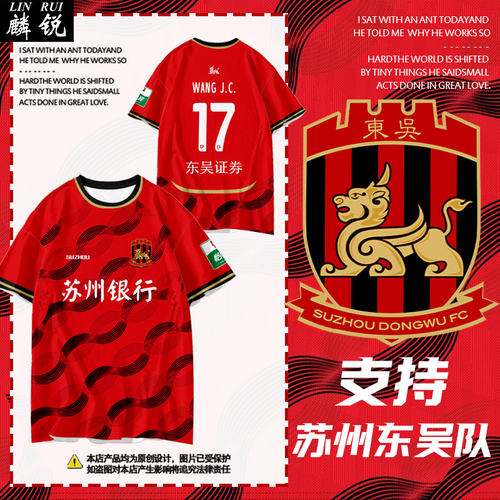 2026赛季苏州东吴队球衣速干T恤