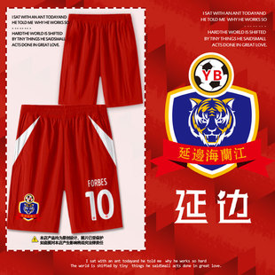 2025赛季延边龙鼎队服足球迷服速干短裤男士五分裤休闲运动裤中裤