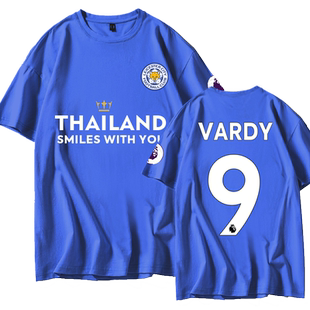 莱斯特城队服狐狸城瓦尔迪同款足球迷服短袖t恤衫男女半袖球衣服