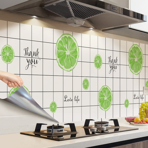 厨房防油贴纸灶台自粘墙纸