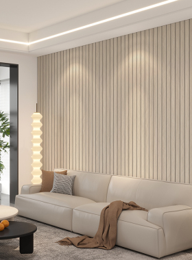 格栅板墙贴自粘防水防潮木纹墙纸客厅电视背景墙面装饰改造翻新贴