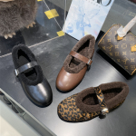 蝶澳~真皮加绒玛丽珍鞋复古2025保暖平底女一字带百搭单鞋69-195