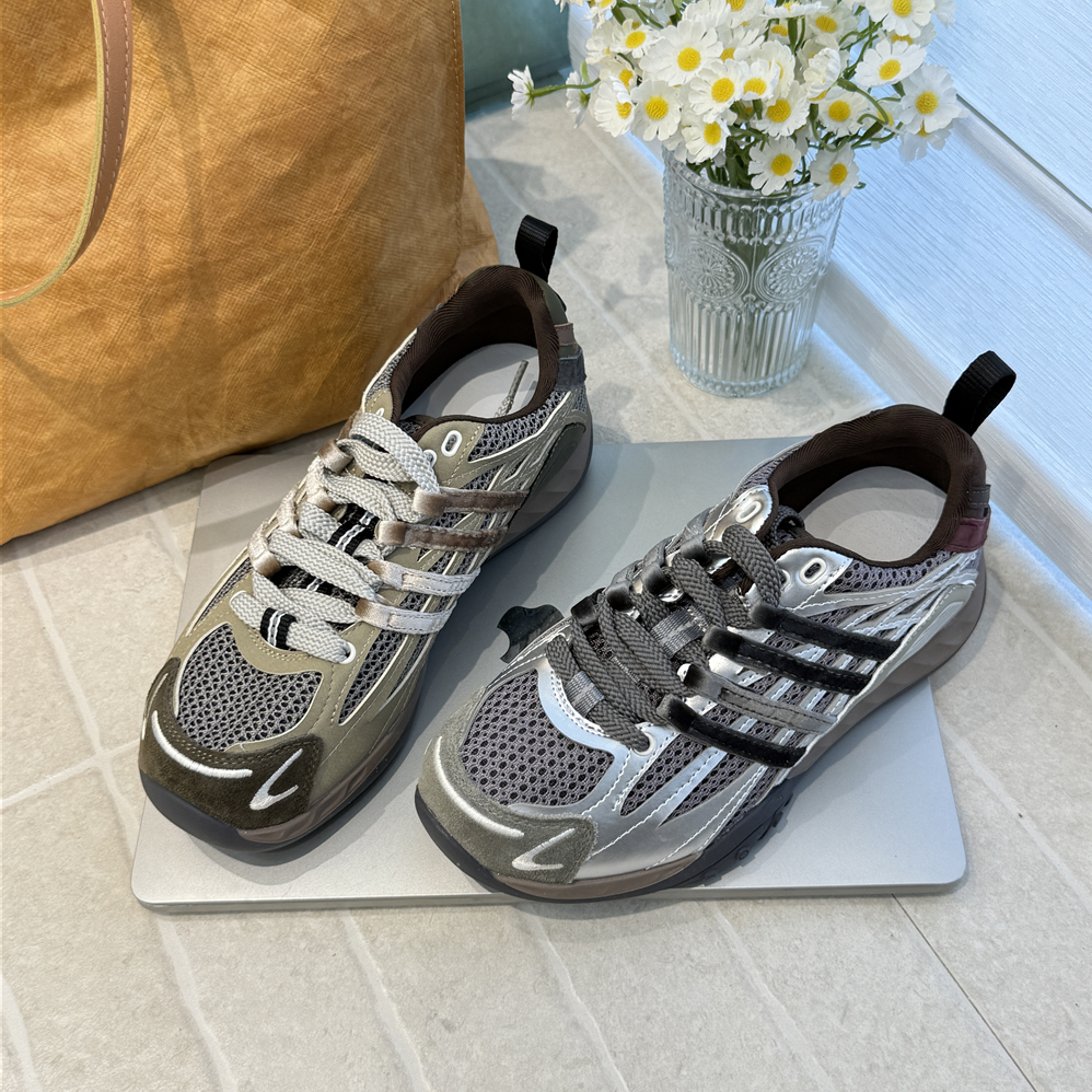 2025新款秋厚底百搭时尚休闲运动鞋韩系百搭条纹系带跑鞋Y5276-28