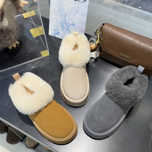 蝶澳~雪地棉毛绒包头拖女外穿一脚蹬保暖毛毛鞋懒人拖鞋106D-1221