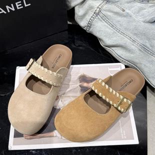 舒适软269 博肯鞋 127 圆典芒果头包头懒人一脚蹬拖鞋 甜美少女穿搭