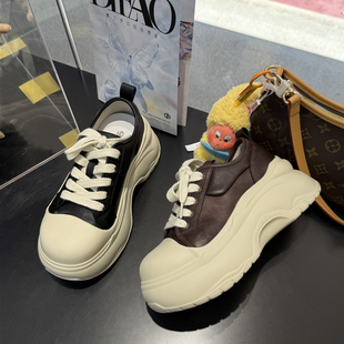 女 蝶澳2025新款 女德训鞋 系带休闲鞋 V5075 秋真皮厚底百搭时尚