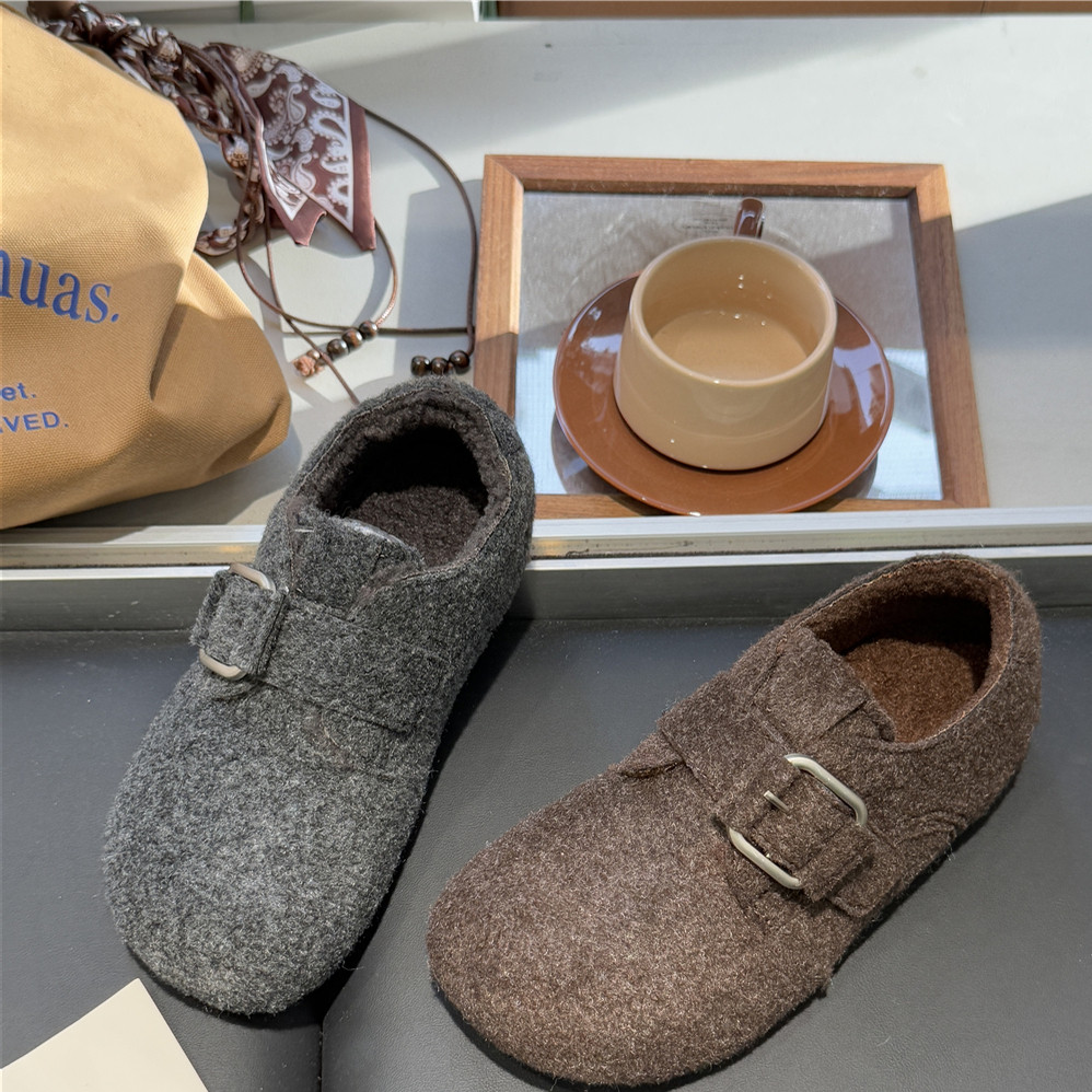 2025冬新款舒适勃肯圆头皮带扣