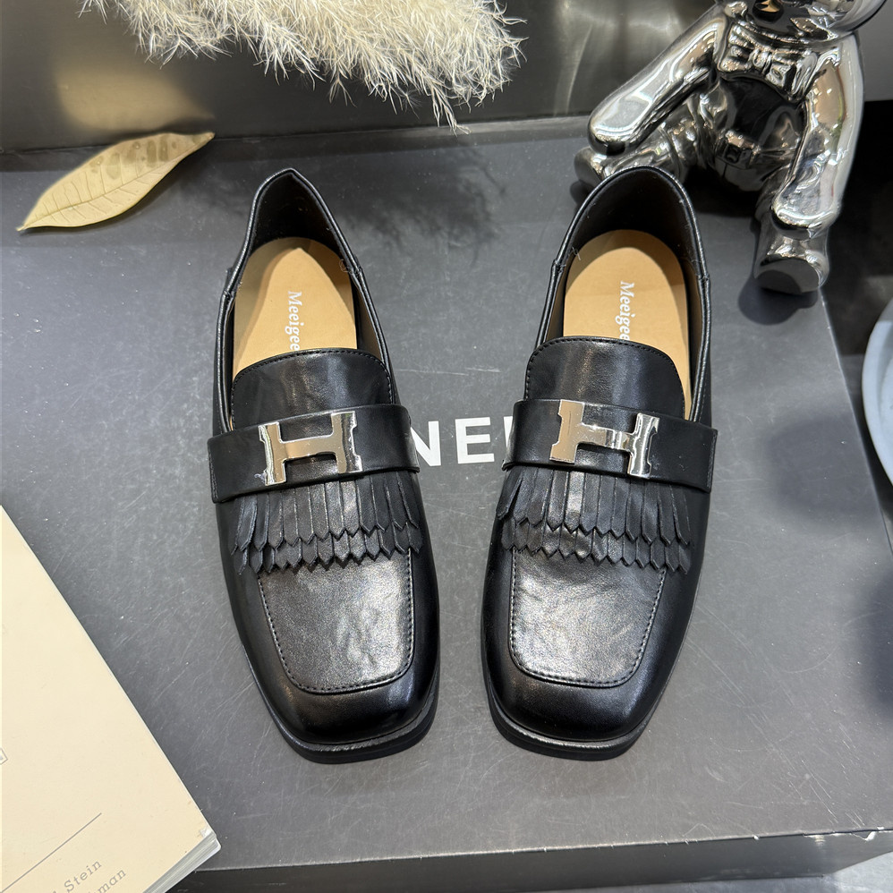 Meeigeec.Q2026春新英伦风二层真皮流苏乐福鞋女复古一脚蹬20-53,女鞋,乐福鞋（豆豆鞋）,淘宝优惠券,粉丝福利购,淘宝优惠卷